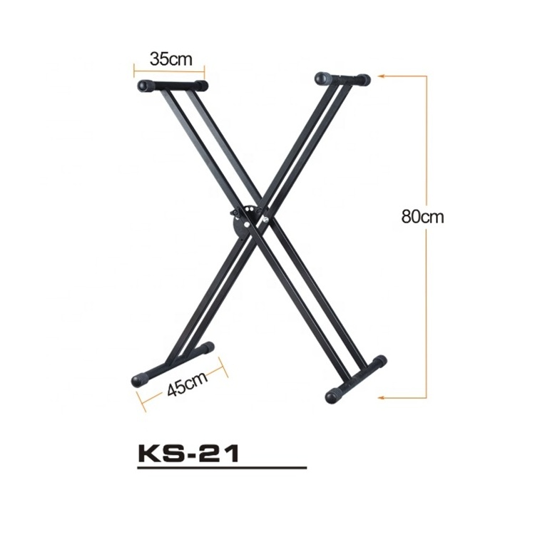 Kool Sound Easy Folding Black Music Double X Keyboard Stand