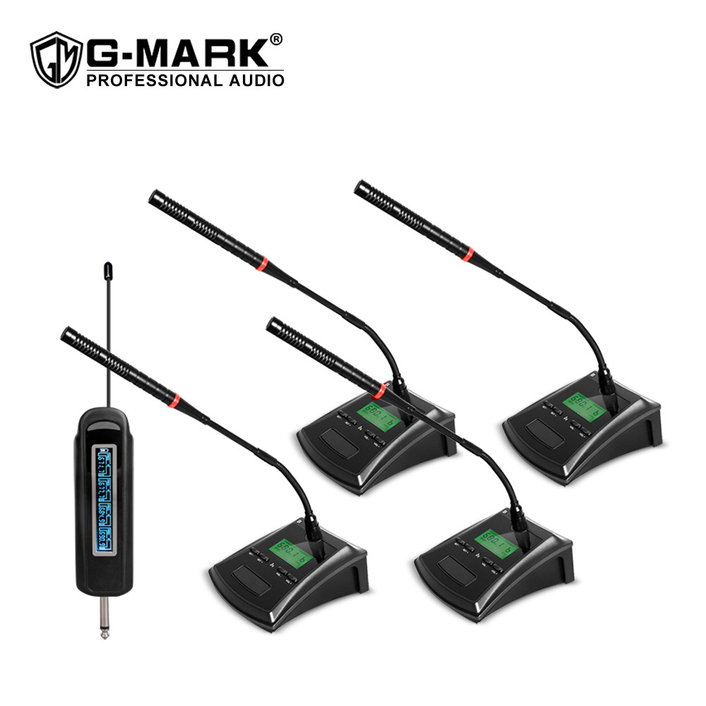 G-MARK X440meet UHF High Frequency Stable Transmission Four Channel Wireless Conference Microphone System