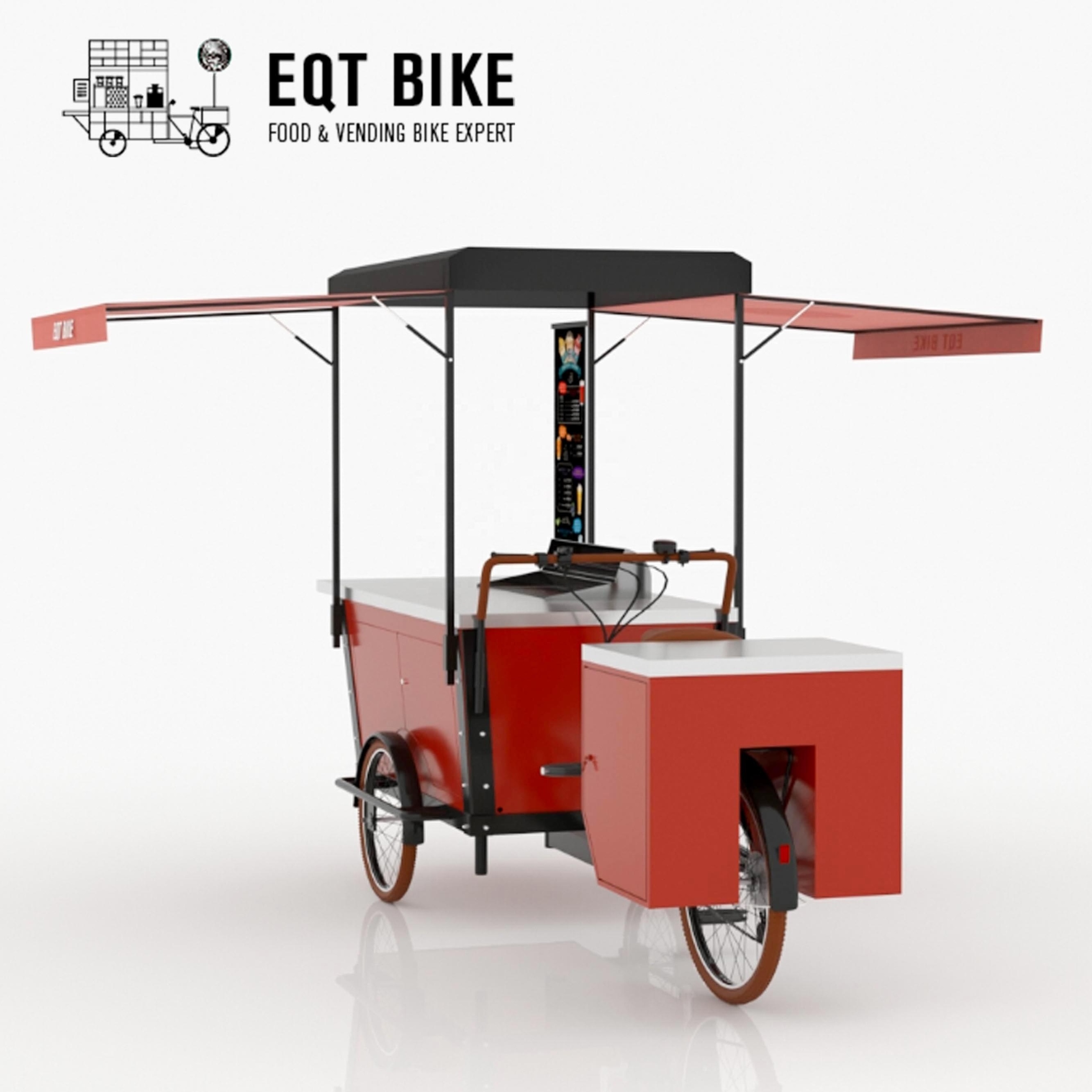 EQT enclosed mobile vending hot dog cart grill