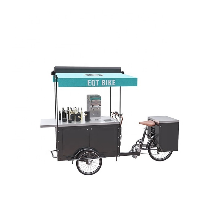 Low price hot dog popsicle street vending electric cold drink tricycle bike food cart for sale