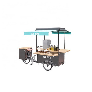 Low price hot dog popsicle street vending electric cold drink tricycle bike food cart for sale