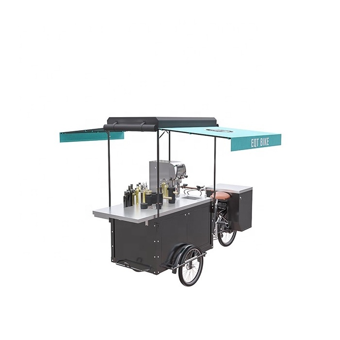 Low price hot dog popsicle street vending electric cold drink tricycle bike food cart for sale