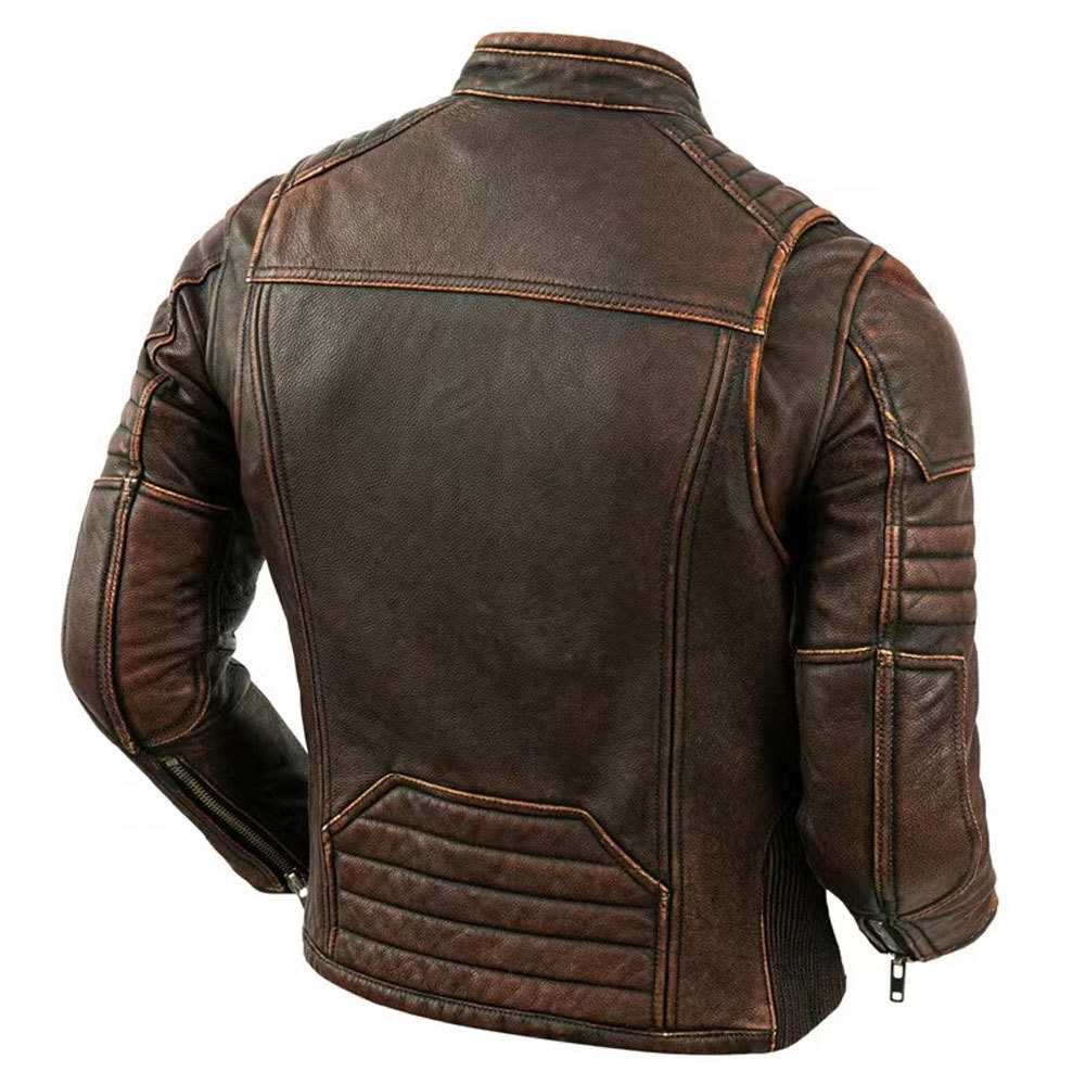 Pakistani Manufacturer Made Men Pure Leather Jacket New Fashion Style With Zipper Men Leather Jacket