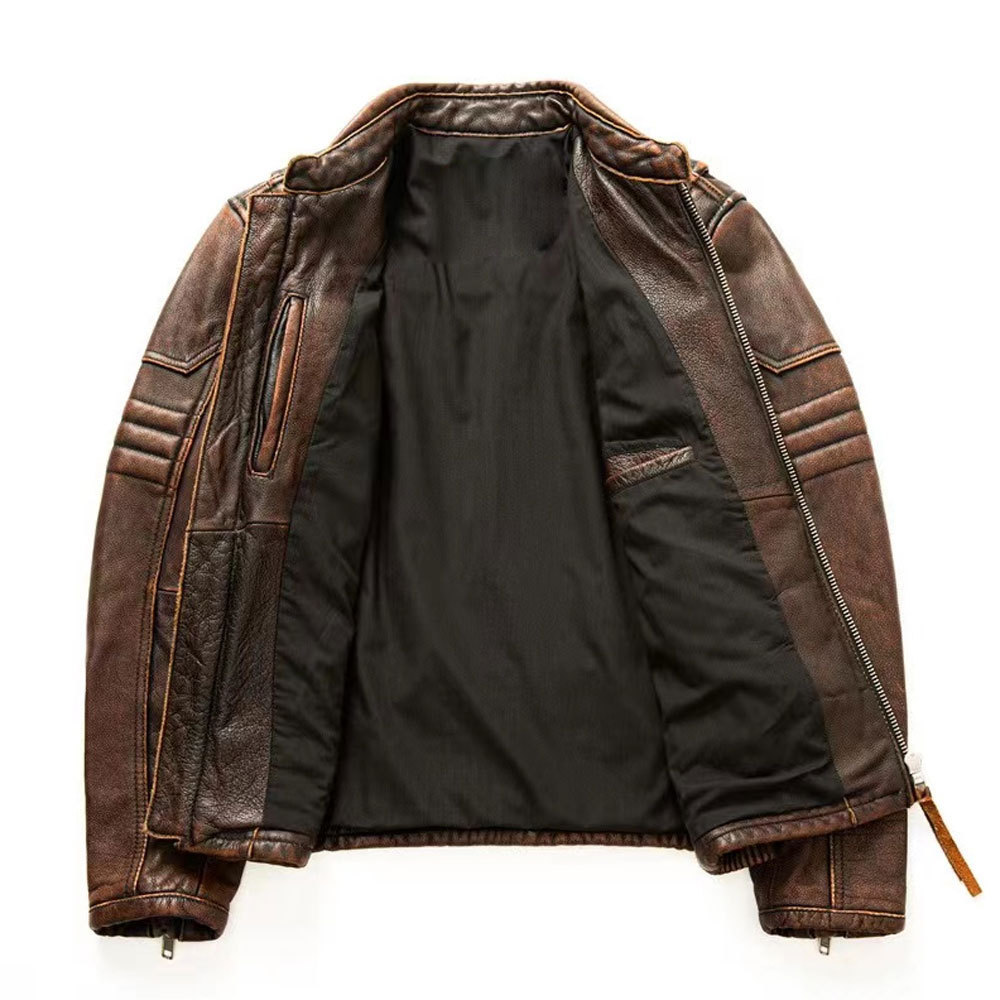 Pakistani Manufacturer Made Men Pure Leather Jacket New Fashion Style With Zipper Men Leather Jacket