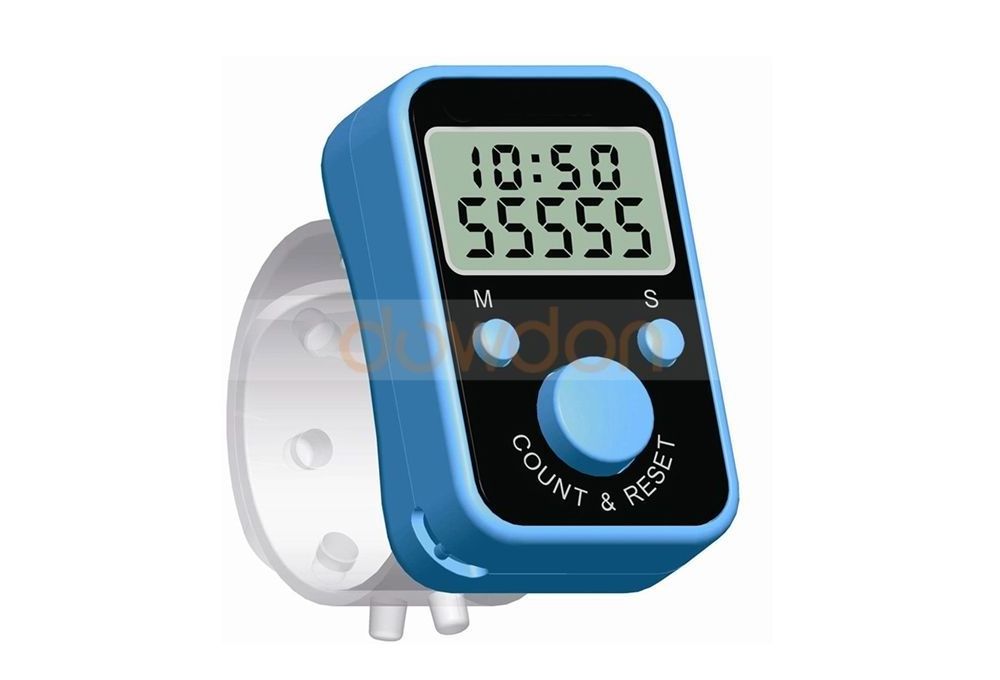 LCD Finger Hand Tally Counter 9 Digital Handheld Clicker Tally Counter with Time Display