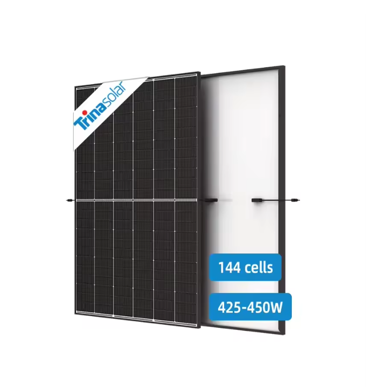 2024 hot sale trina solar panels  double glass waterproof solar panel full black solar panel 430w 435w 440w 445w 450w