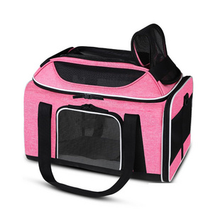 Airline pet Bag can be folded height adjustable   pet carrier travel bag Breathable small cat and   dog bag