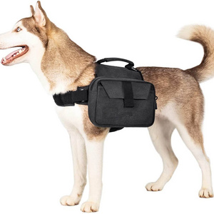 Dog Backpack saddle bag for Hiking Nylon Dog Harness Backpack with Side Pockets for Large Dog