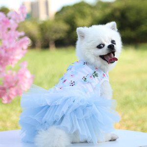 2024 blue pink white summer dog luxury clothes wholesale design dog apparel pet clothes for small dogs with many colors