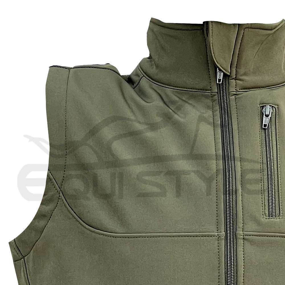 Mens Sleeveless Hunting Fleece Vest Full Zip Warm & Soft Comfortable Lightweight Olive Green Hunting Vest Body Warmer Outdoors