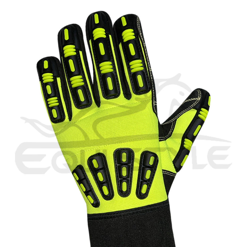 Buy Work Gloves Amara Grip Palm Back Spandex Impact Resistant Gloves Heavy Duty TPR Neoprene Hand Protection Anti Cut Gloves