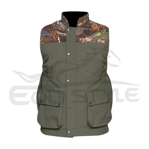 Mens Hunting Vest with Pockets Large Size Green Camo Hunting Hiking Fishing Cameraman Lightweight Hunting Vest