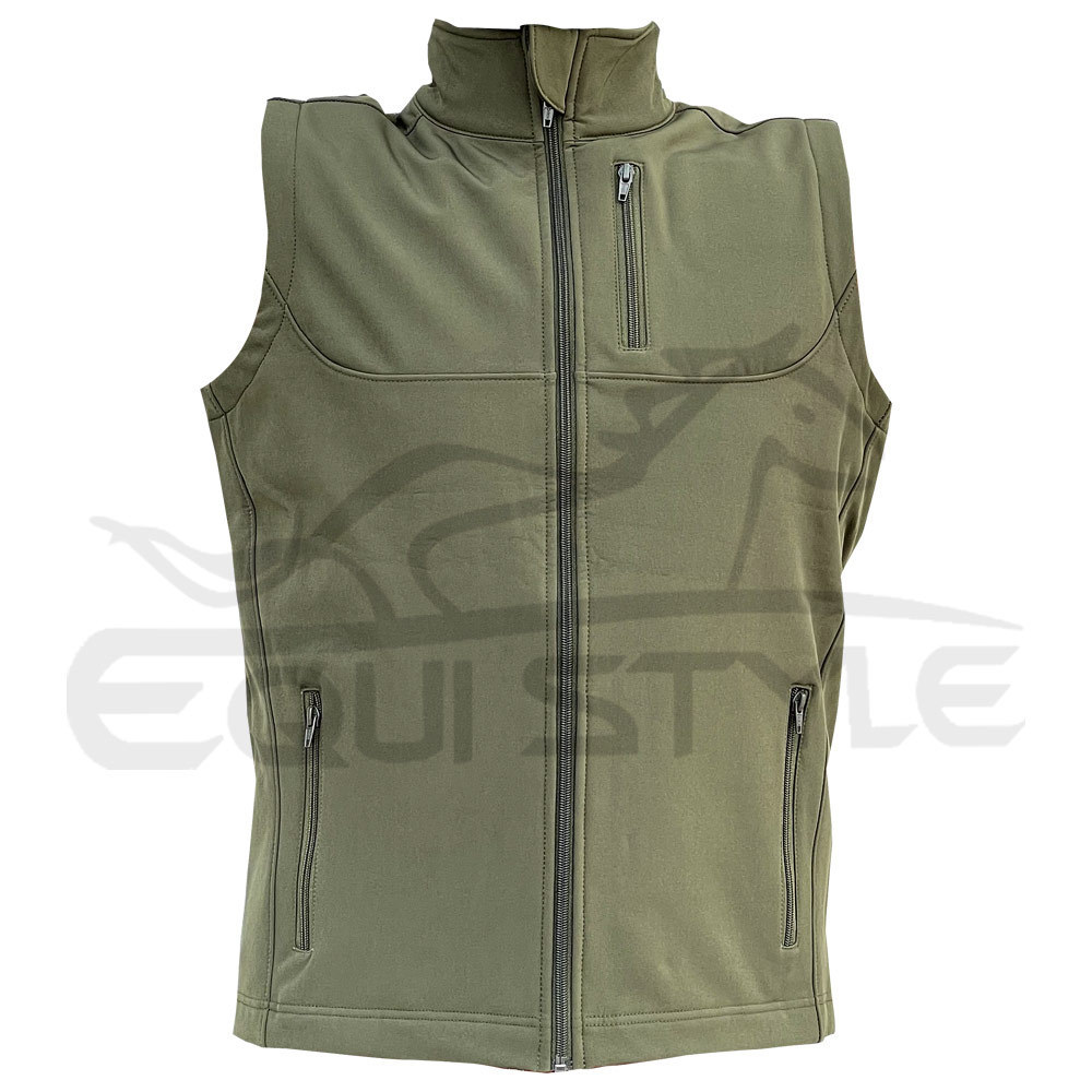 Mens Sleeveless Hunting Fleece Vest Full Zip Warm & Soft Comfortable Lightweight Olive Green Hunting Vest Body Warmer Outdoors