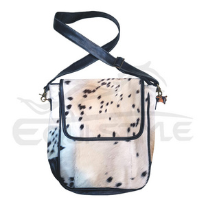 Cowhide Purse Wholesale Black & White Fur Western Tote Bags For Women High Quality Ladies Shoulder Cowhide Tote Bag Wholesale