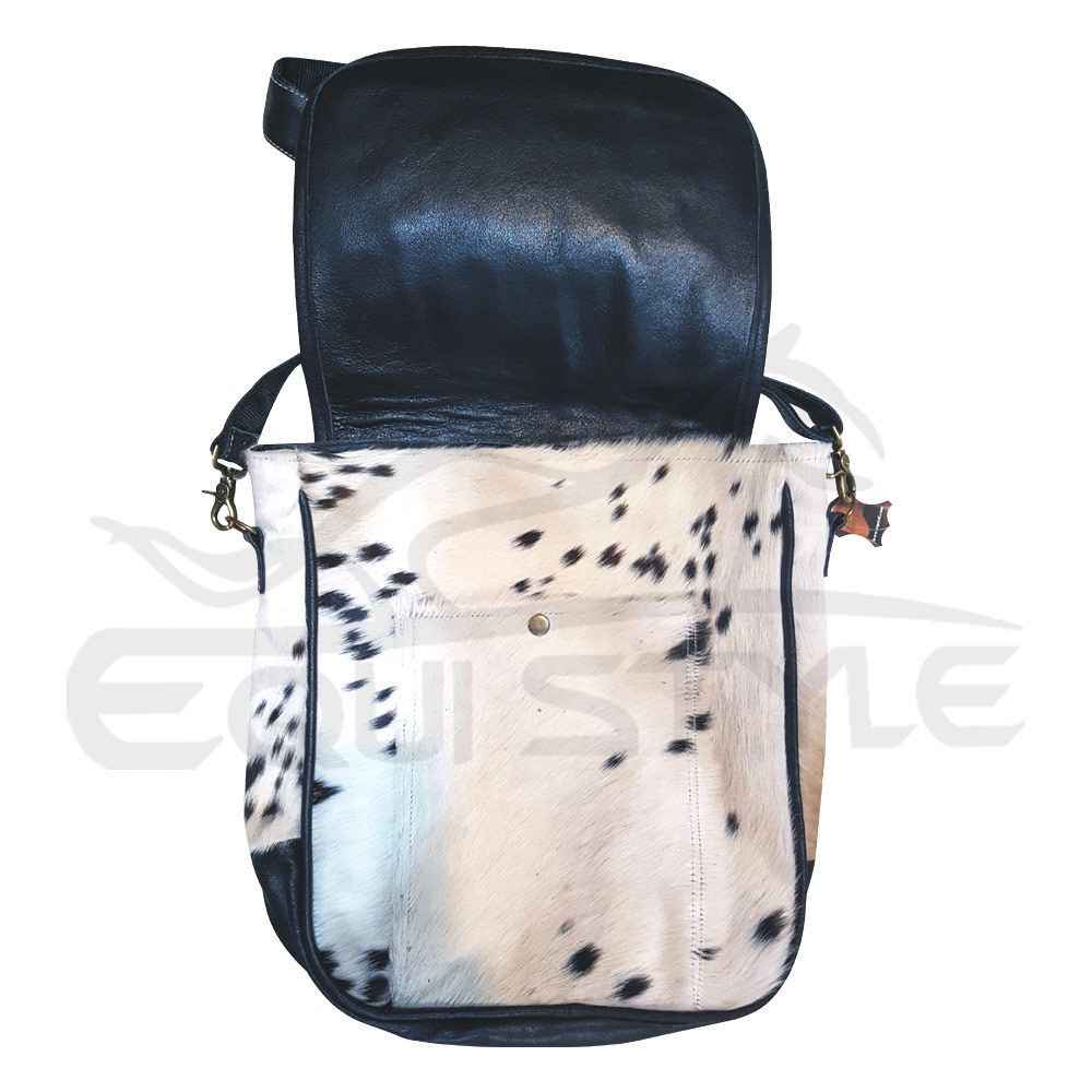 Cowhide Purse Wholesale Black & White Fur Western Tote Bags For Women High Quality Ladies Shoulder Cowhide Tote Bag Wholesale