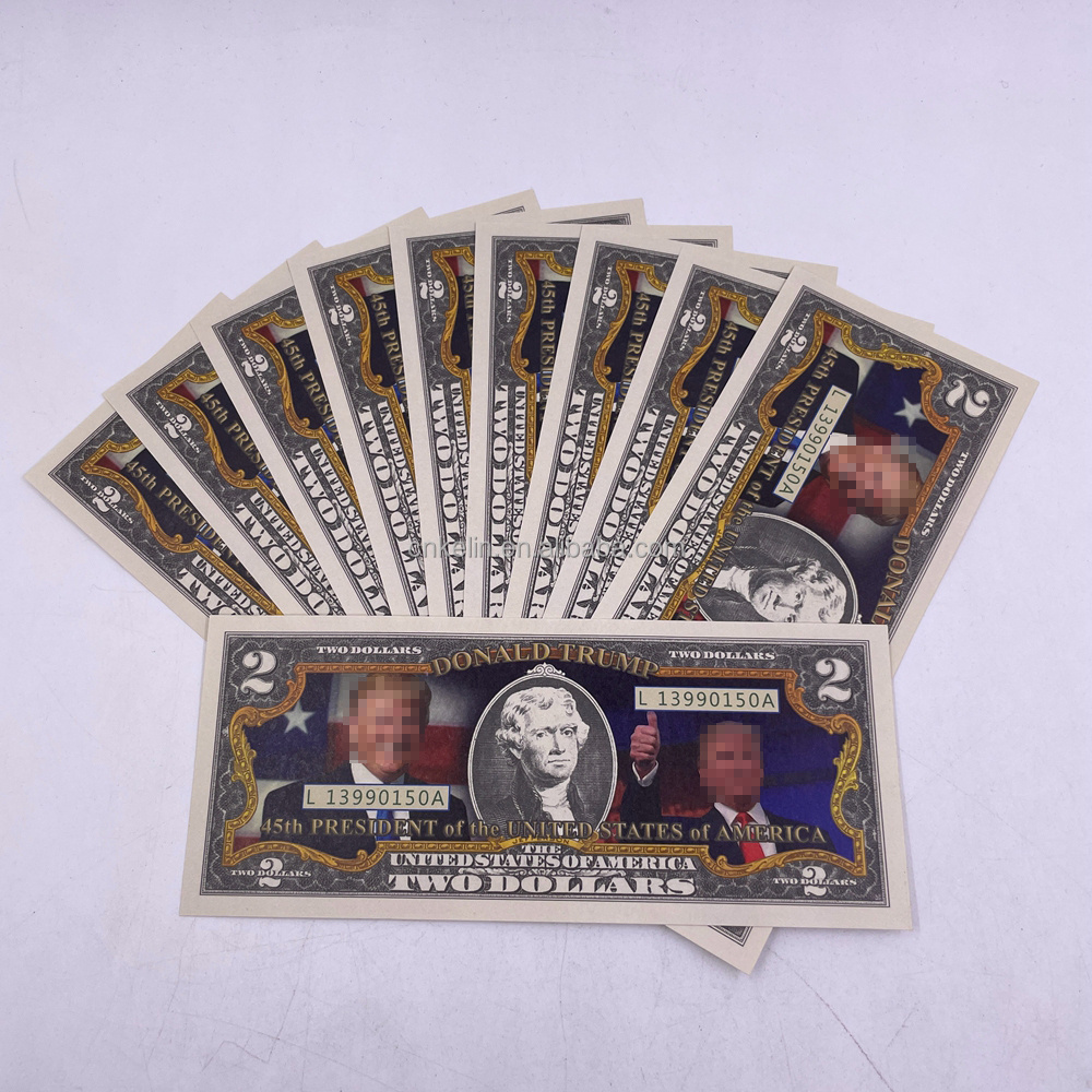 Customized US EX-Presidents mugshot Paper banknotes Two dollars Bank Note Bill Non-currency Collectible Donaldtrumpp Paper Cards