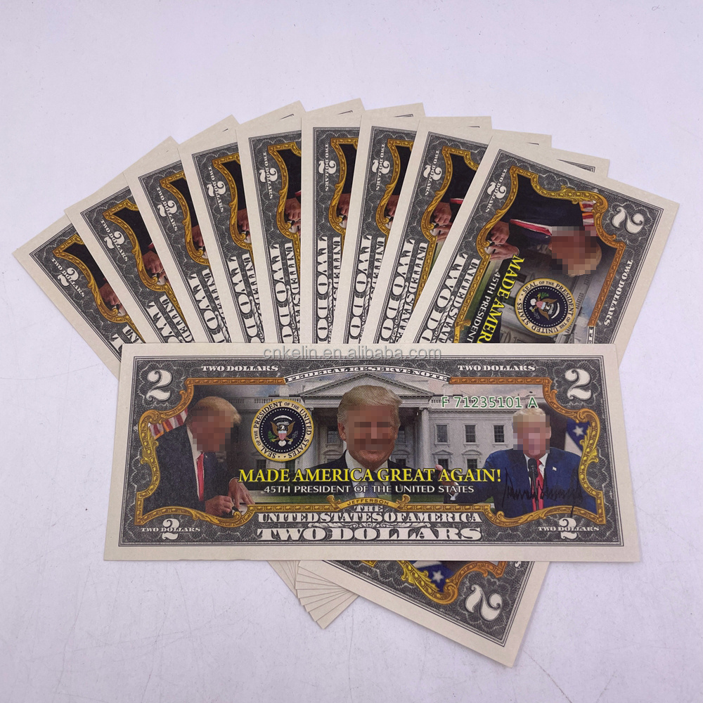 Customized US EX-Presidents mugshot Paper banknotes Two dollars Bank Note Bill Non-currency Collectible Donaldtrumpp Paper Cards