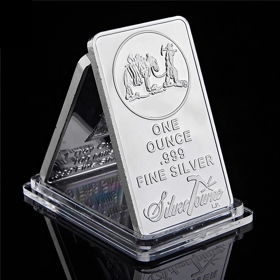 Personalized Embossed Silver Plating Bar One Troy Ounce 1 OZ 999 Silver Bullion Square Commemorative coin for business gift