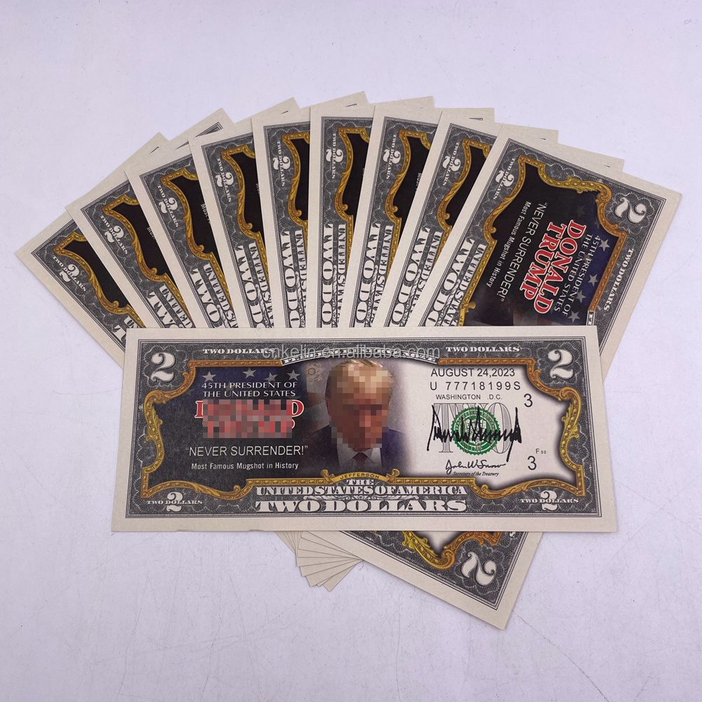 Customized US EX-Presidents mugshot Paper banknotes Two dollars Bank Note Bill Non-currency Collectible Donaldtrumpp Paper Cards