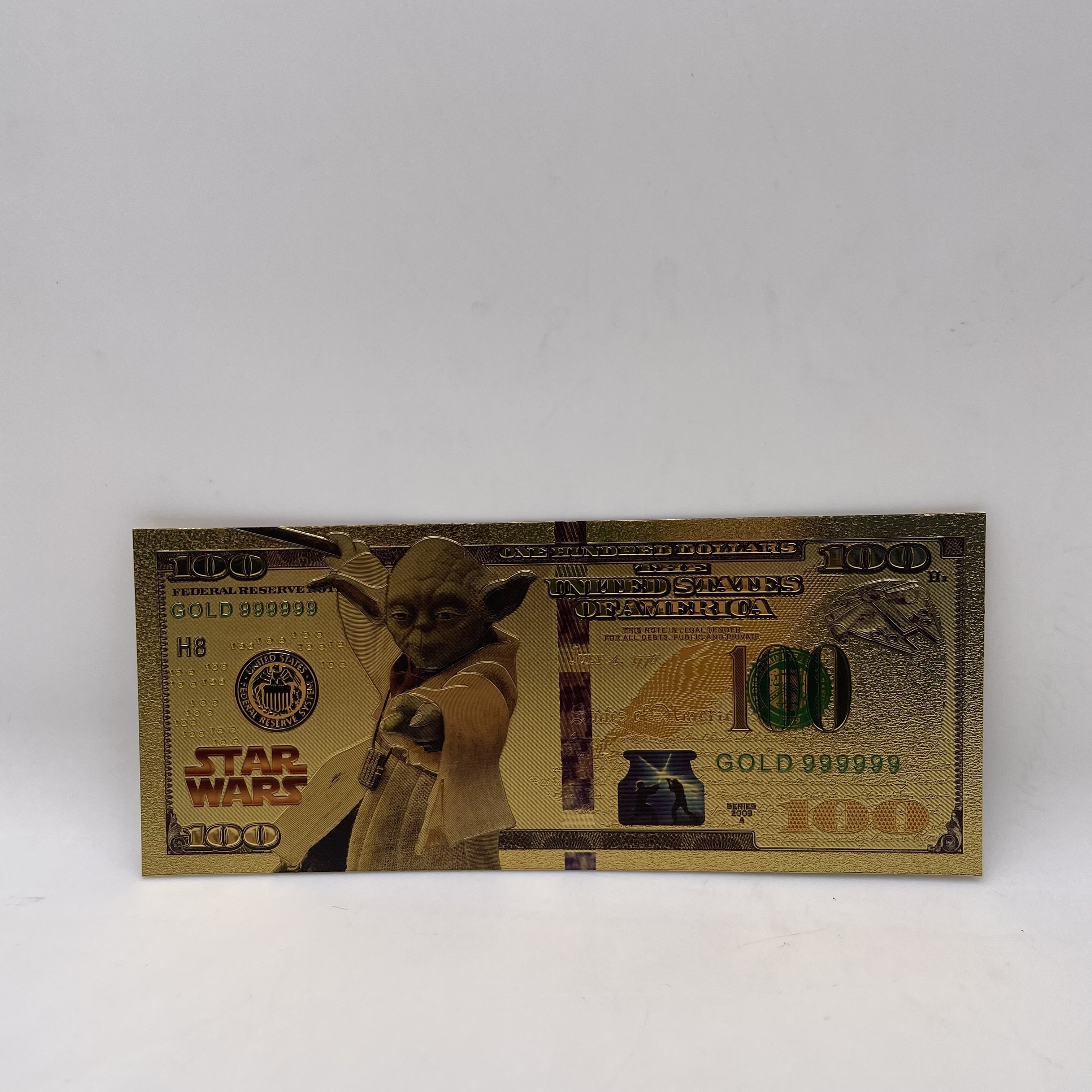 16 designs Anime Star-wars gold banknote US 100 Dollar note Action movie super hero souvenir golden cards for nice kids gift