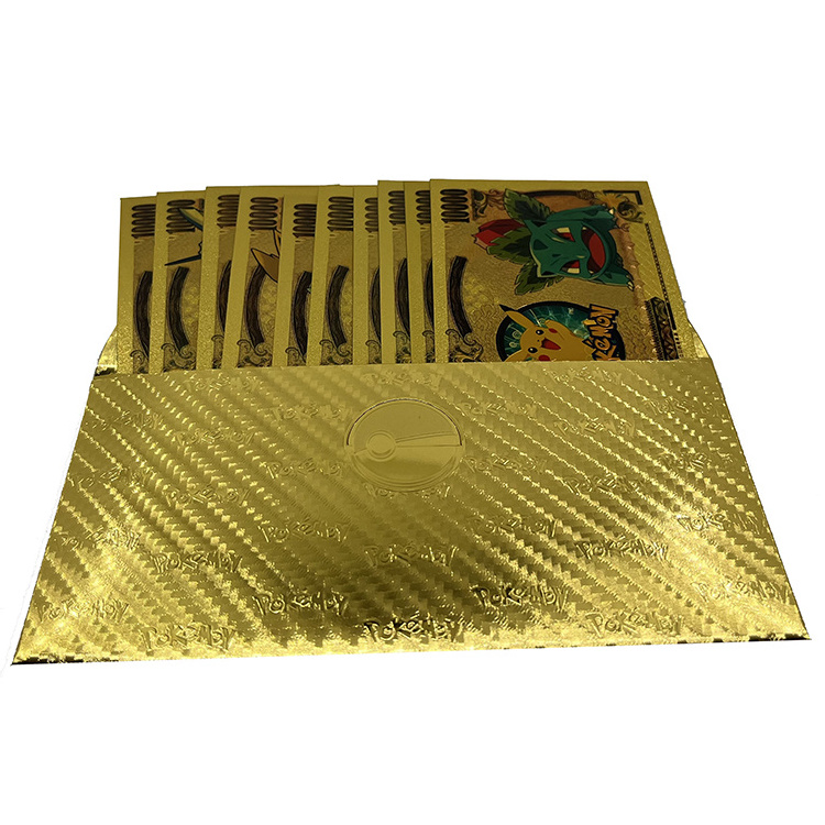 Japan anime 10000 yen poke mon gold bank note 999999 golden foil plated banknote in stock