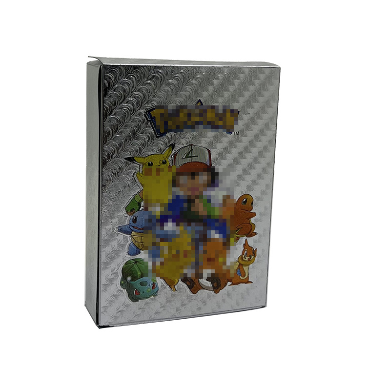 Full Color 55pcs English Pokemoned Trading Battle Game Anime Plastic Gold Foil Plated Cards For Children