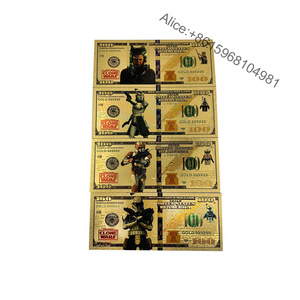 America Movie Character Star-Wars Gold Banknote Cards US 100 Dollar Note Super Hero Golden Ticket For Fans Gift