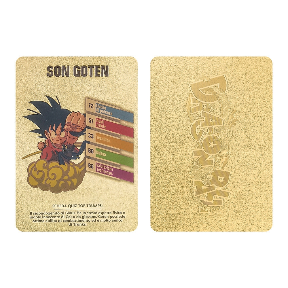 Low Moq Japanese Anime Dragon Ball Rare Card Deck Gold Poker Flash Card In Stock