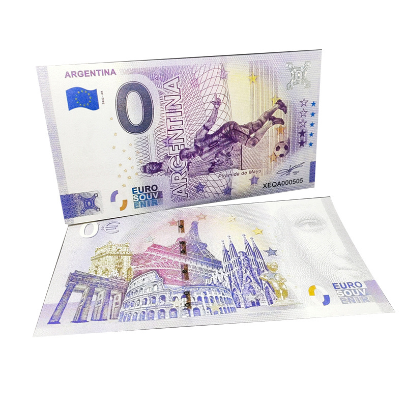 2022 Football World-Cupp Banknotes 0 EURO Paper Money Qatar Brazil Spain England Germany France Argentina Note Souvenir cards