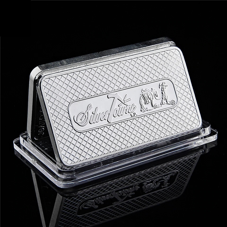 Personalized Embossed Silver Plating Bar One Troy Ounce 1 OZ 999 Silver Bullion Square Commemorative coin for business gift