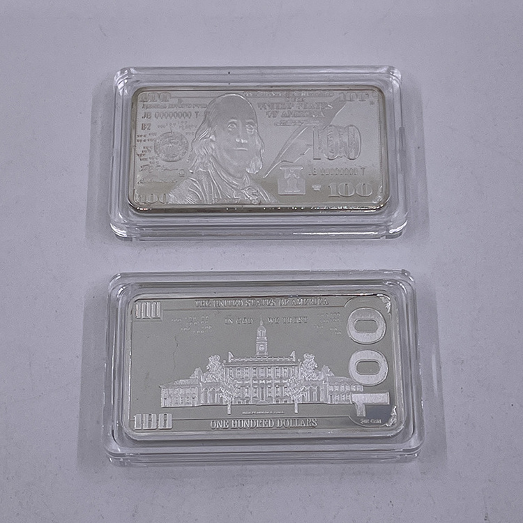 Wholesale crafts quality fine 24k gold silver bullion bars with thick gold plated