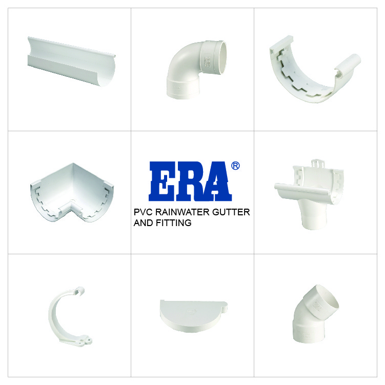 ERA 125MM PVC Roof Rain Water Gutter Pipe FIttings End Cap With Kitemark Certificate