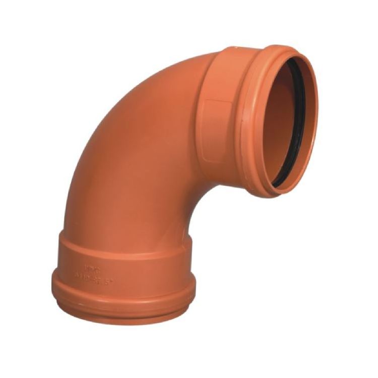 ERA  EN1401 EN1329 PVC Drainage Fittings 90 Degree Sweep Elbow With Gasket