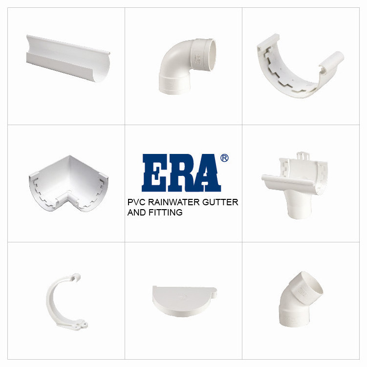 ERA Brand 5.2inch PVC Pipe Fitting roof Rain Gutter Rectangle Pipe