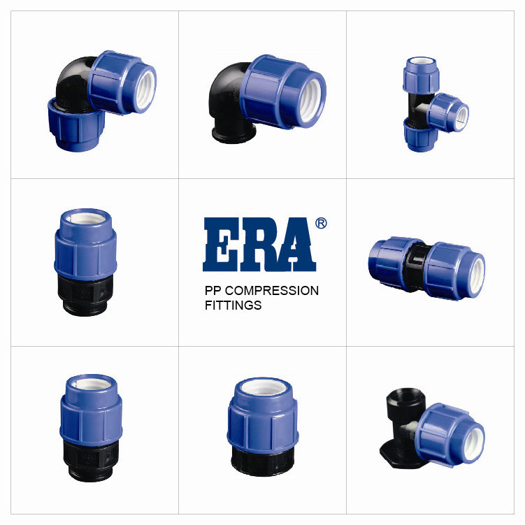 ERA PP Compression fittings straight/hydraulic  tee with Watermark Certificate