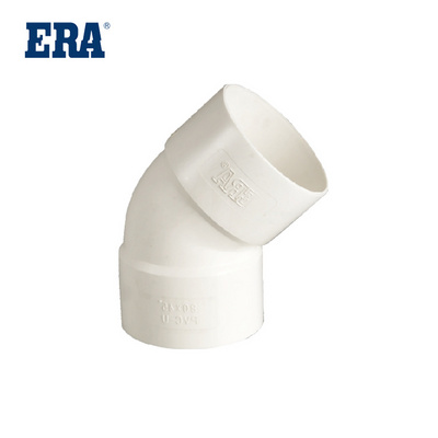 ERA Construction Material 110mm PVC Roof Rain Gutter Fittings 45 Degree Elbow With DVGW Certificate