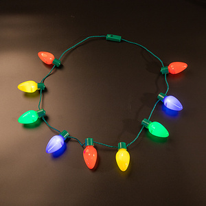 Christmas Halloween LED Glowing Necklace Colorful Bulb Christmas Bulb Glowing Necklace Party Supplies