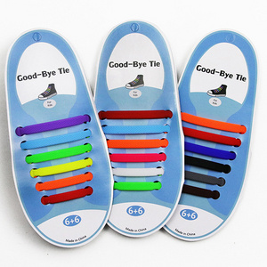 Wholesale 12pcs/pair No Tie Shoe laces For Kids Lace Shoes Stretch elastic Flat Lazy Children Silicone Shoelaces