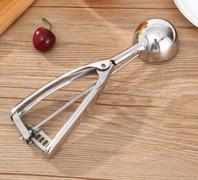 Large Ice Cream Scoop, Cookie Scooper Cake Scope 18/8 Stainless Steel with Trigger Cupcake Dough Scoop Heavy Duty Tablespoon