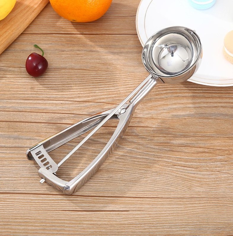 Large Ice Cream Scoop, Cookie Scooper Cake Scope 18/8 Stainless Steel with Trigger Cupcake Dough Scoop Heavy Duty Tablespoon