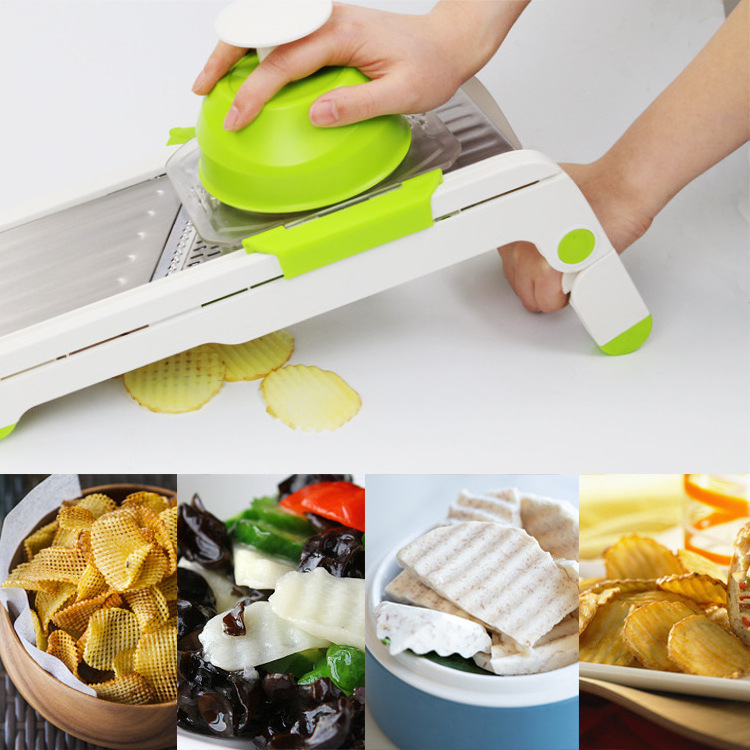 Multi Blade Adjustable Mandoline Cheese Vegetable Choppers,Slicer, Cutter, Shredder with Precise Maximum Adjustability