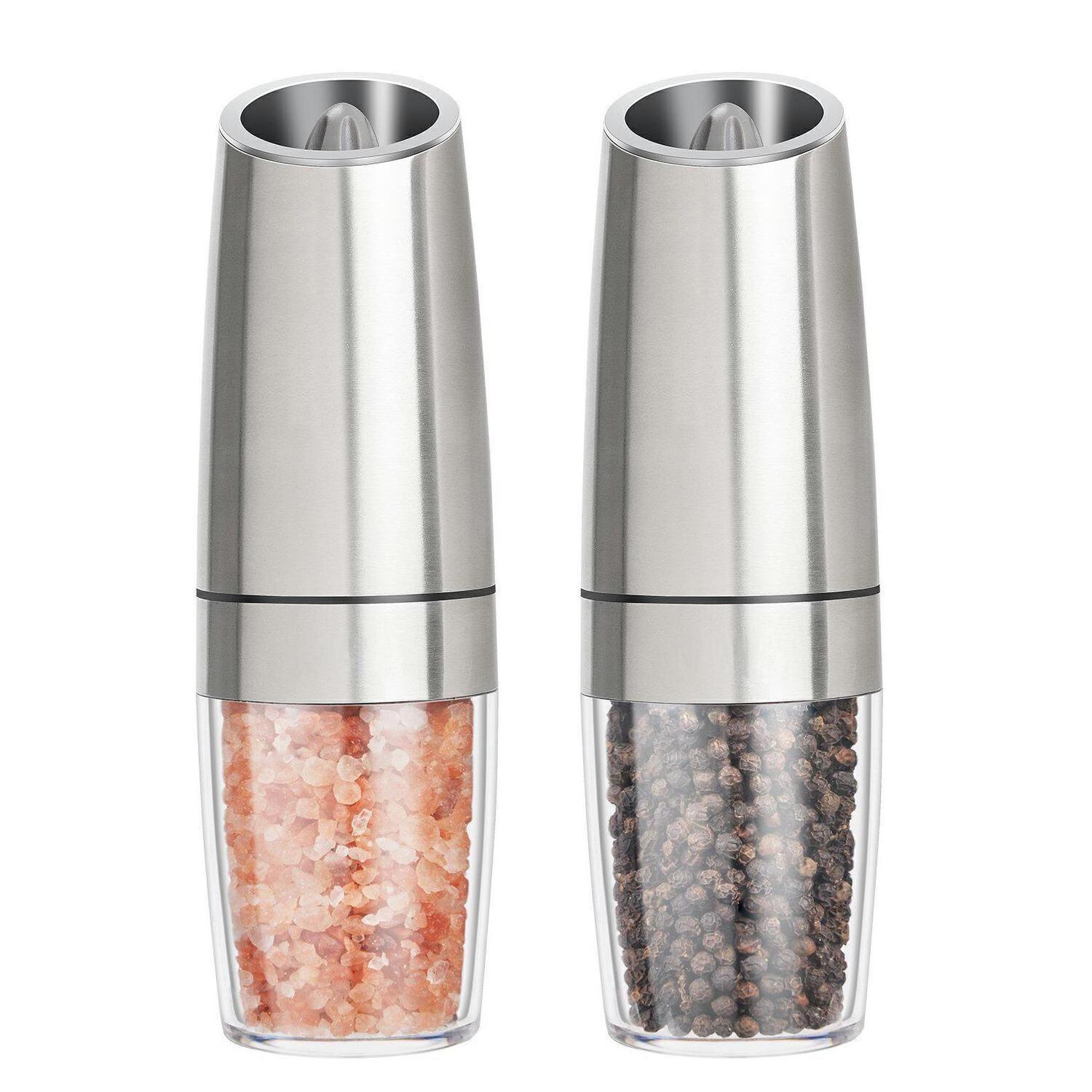 Stainless Steel Salt Adjustable Pepper Mill and Salt Mill,Pepper Grinder Electric gravity sensing pepper grinder