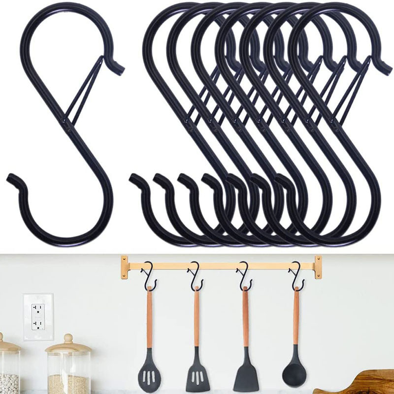 Hot selling multi-purpose S shaped design curtain hook windproof safety buckle small s hooks anti-rust coating metal hook