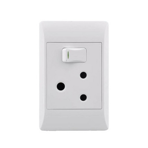 factory supply 3pin round plug wall switch South African 16A switch socket