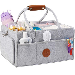 Multi pockets baby nursery storage felt fabric diaper caddy organizer