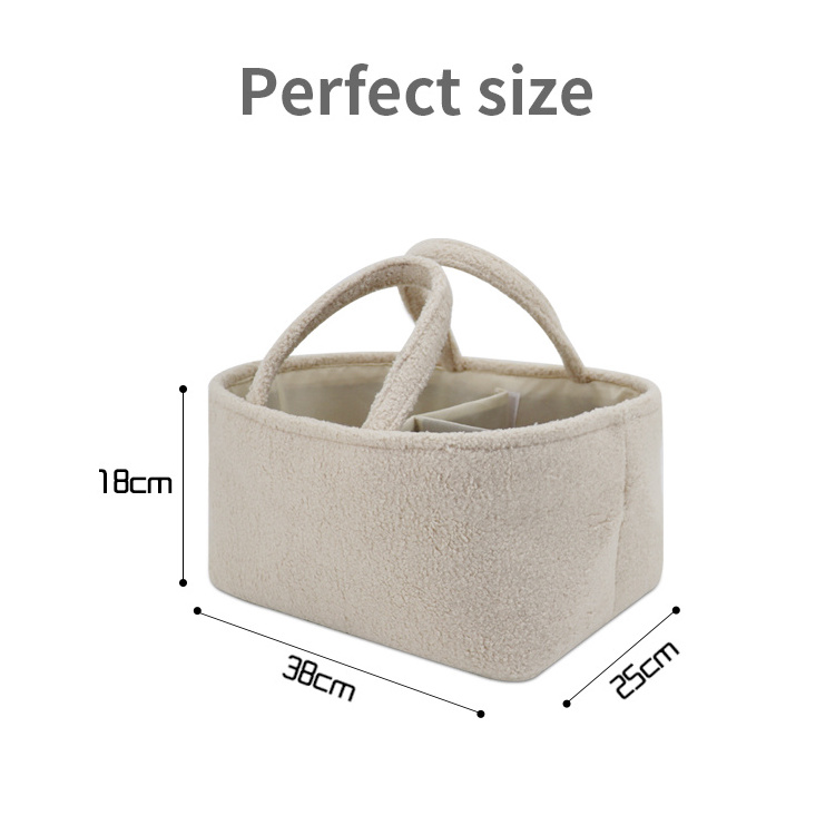 Teddy Baby Diaper Caddy Organizer ,  Portable Nursery Storage Basket with Detachable Compartments