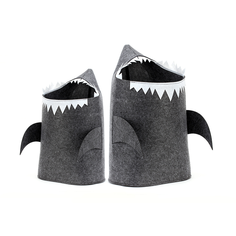 Home fashion eco-friendly dirty clothes box foldable blanket felt shark laundry basket