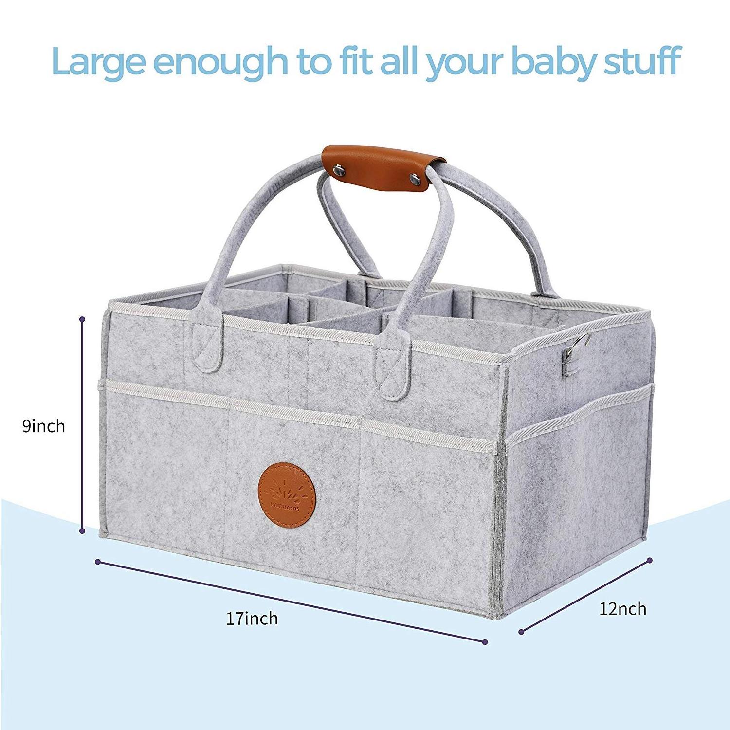 Multi pockets baby nursery storage felt fabric diaper caddy organizer