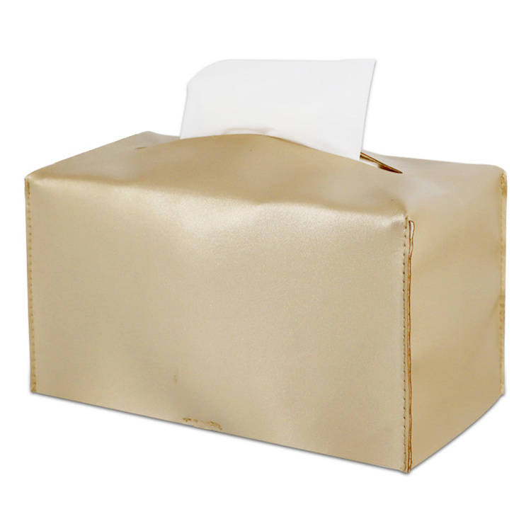 Tissue Box Cover Square PU Leather Tissue Box Holder Modern Tissue Case Facial Paper Organizer Dispenser