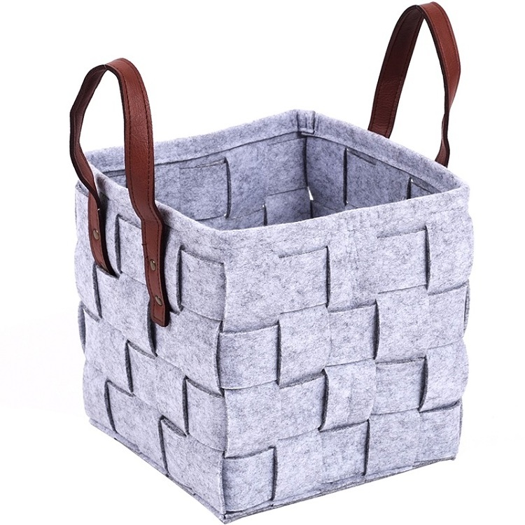 2020 New Products Indoor Wicker Stackable felt storage basket